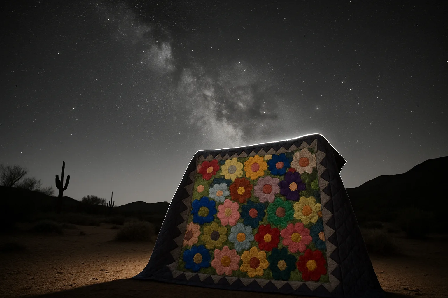 Pieced Floral and EPP Quilt
