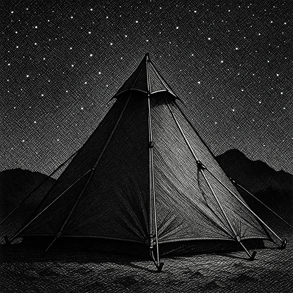 Single Stealth Grey Pyramid or Tipi Style Mountain Tent