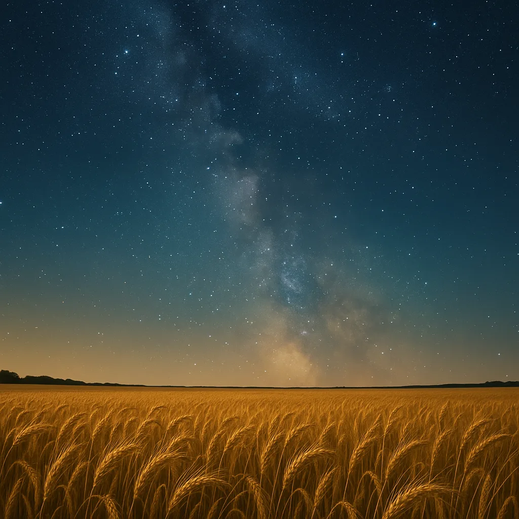 Field of Golden Barley Basking Beneath a Sky