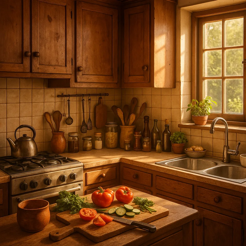 Sunlit Warmth Fills a Cozy Kitchen
