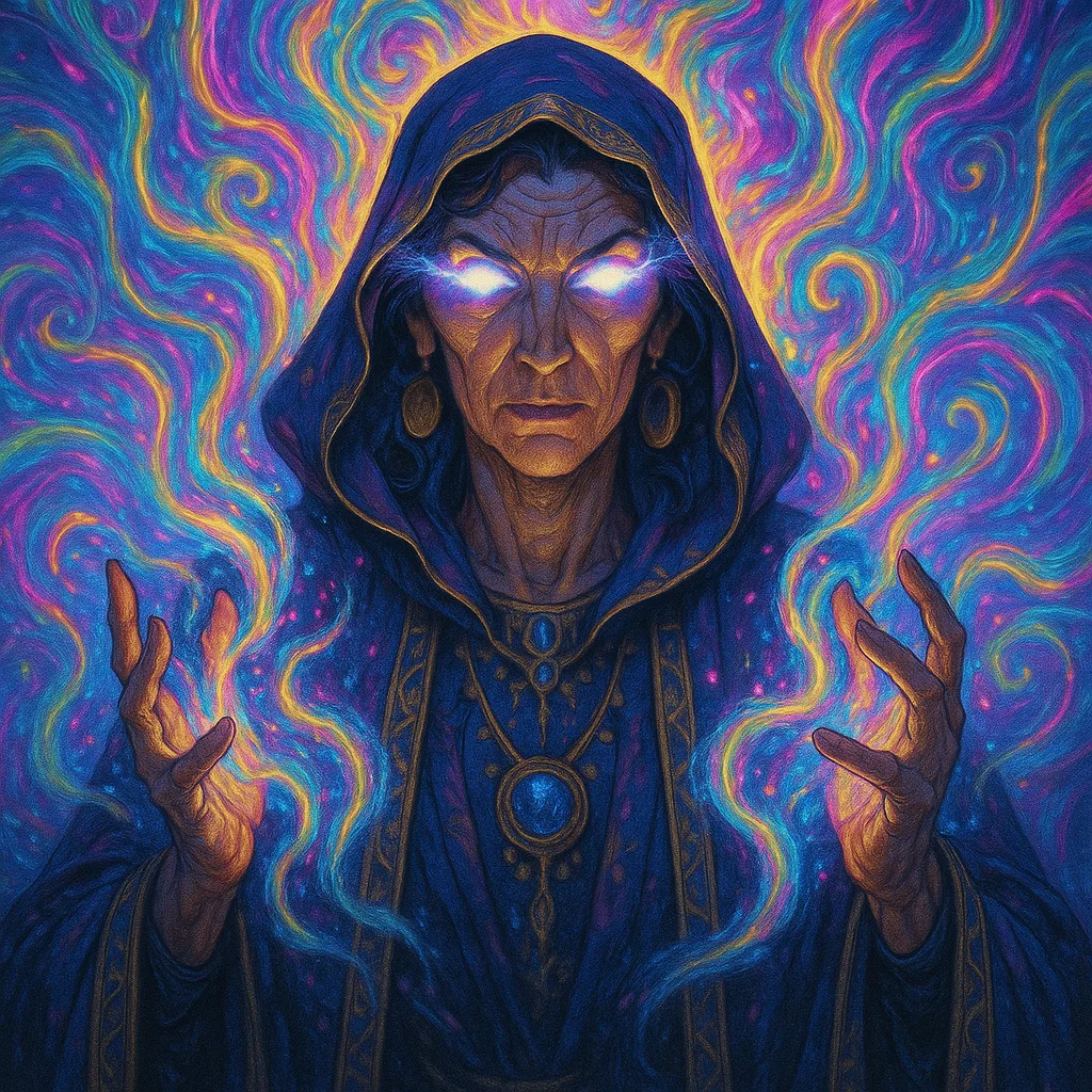 Captivating Psychic Entity Emanating Brilliant Psychic Energy