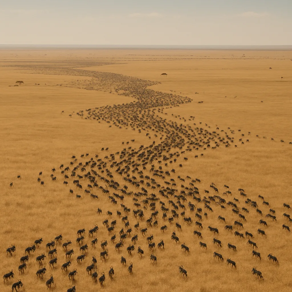 Massive Herd of Wildebeest