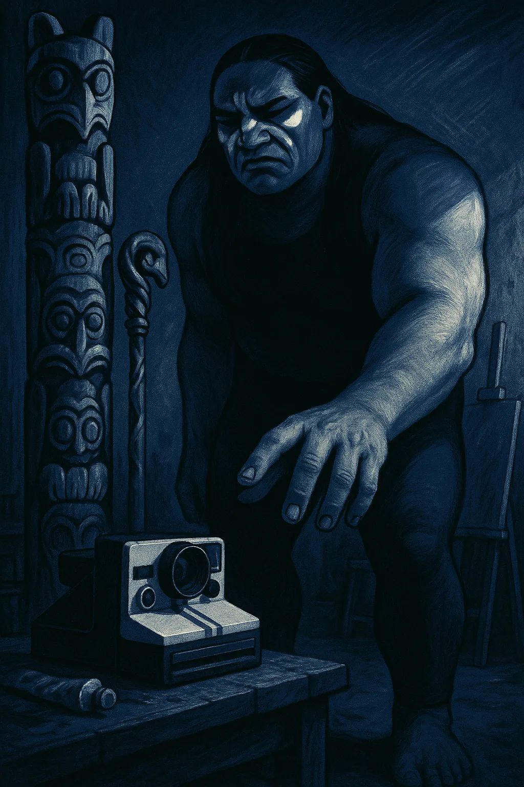 Strikingly Giant-proportioned Pacific Islander Artist