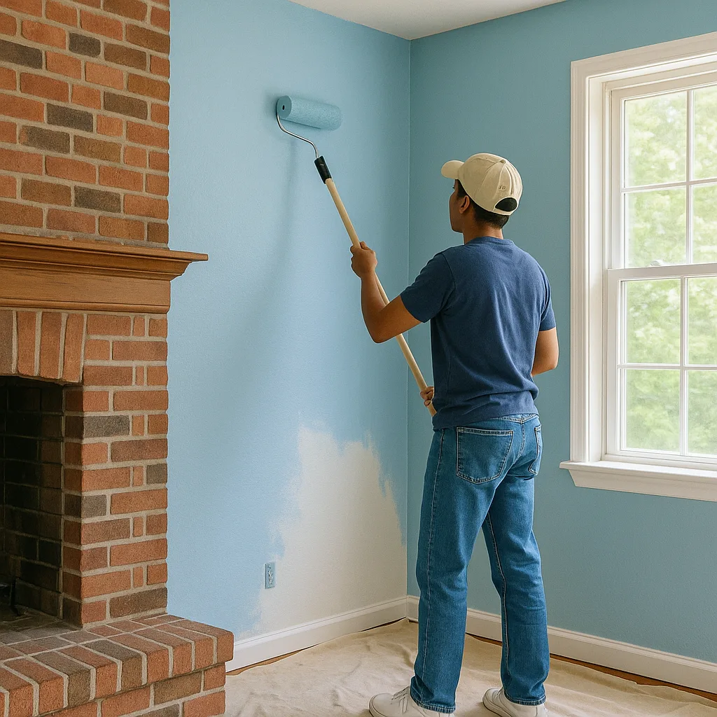 Person Painting the Walls of a Room