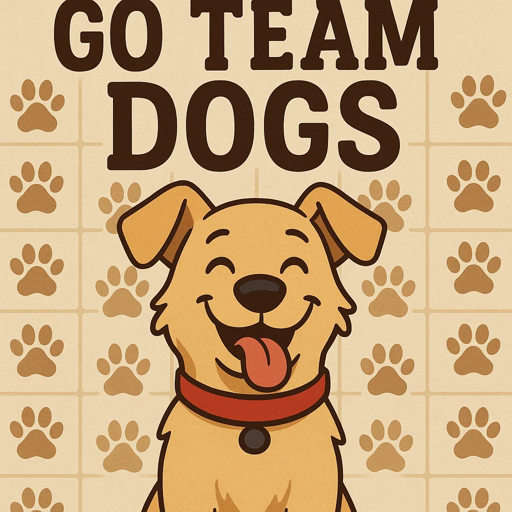 Cheerful Dog Wearing a Red Collar