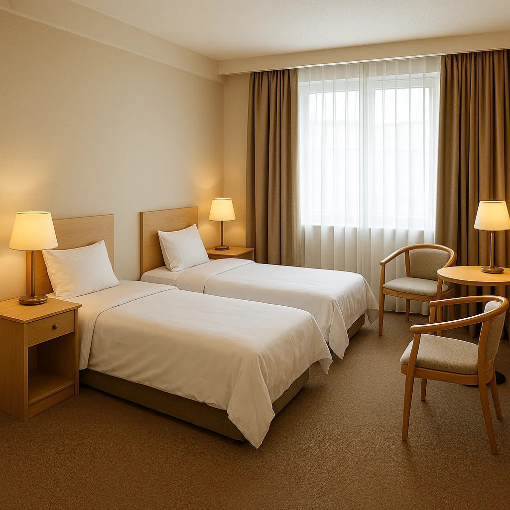Hotel Room with Two Single Beds