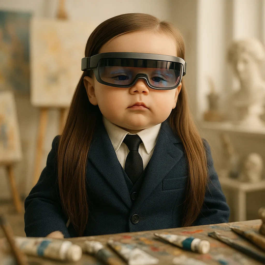 Infant Embodying the Commanding Yet Casual Nonchalant Presence