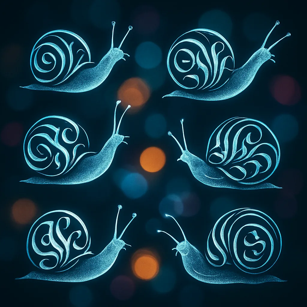 Diverse Calligraphic Snails Radiate