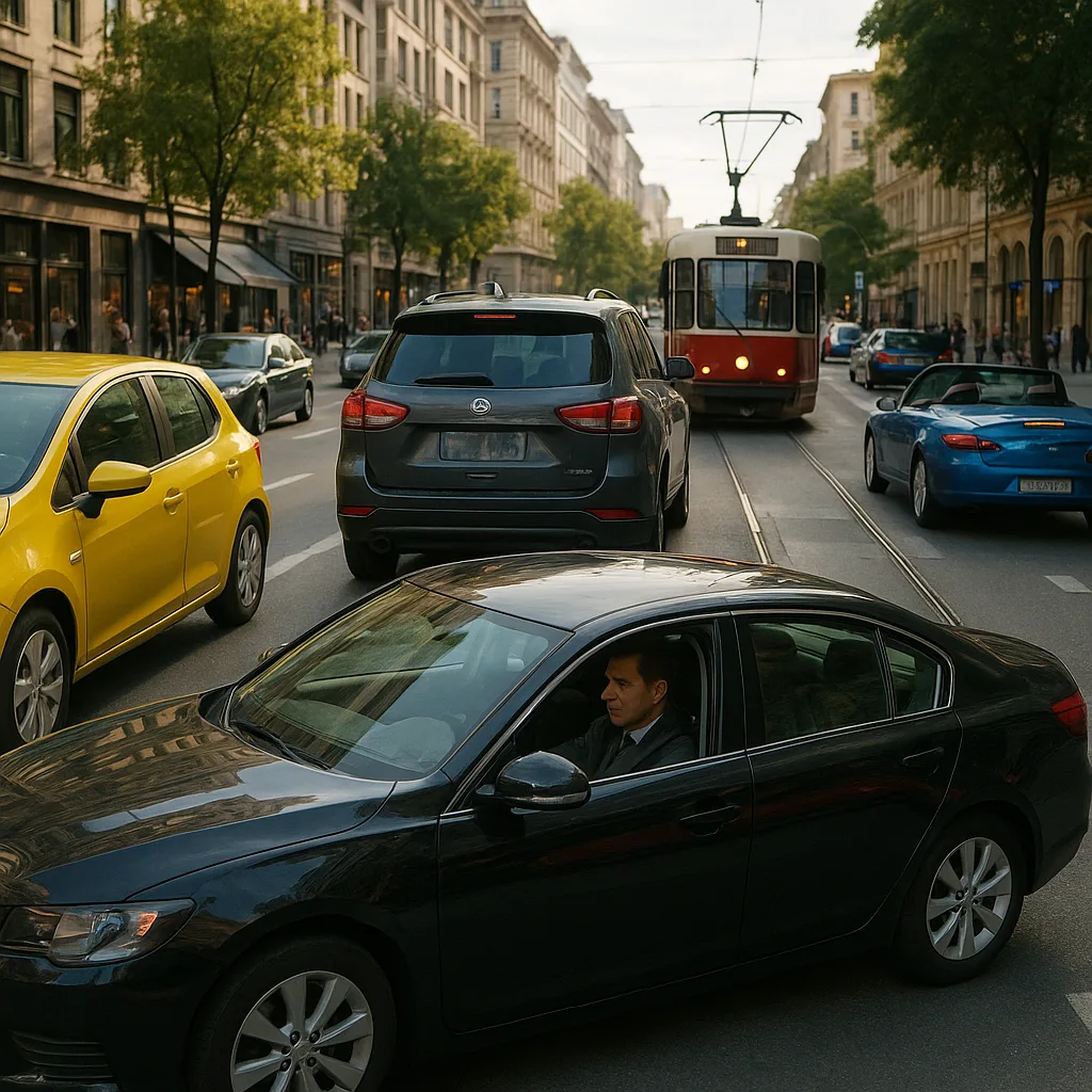 Bustling City Street Alive with Movement