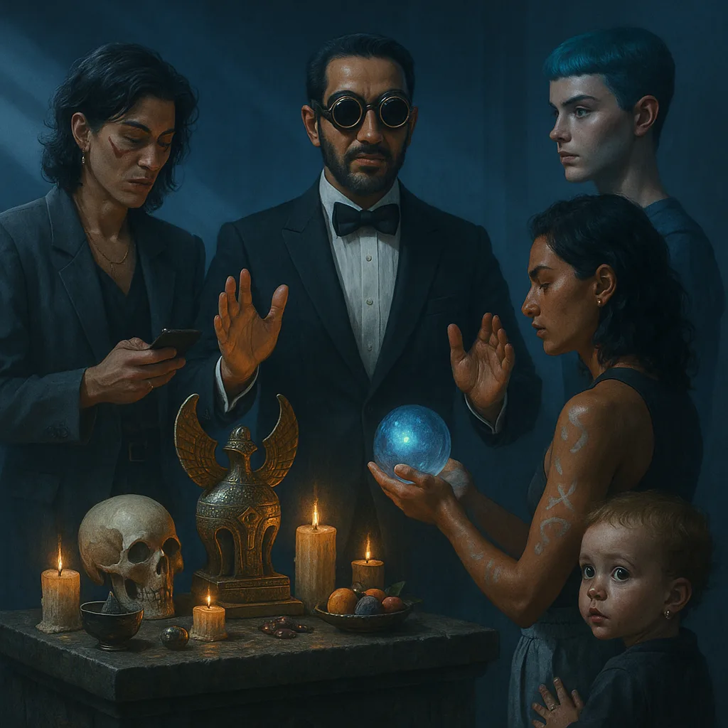 Scene of Ritualistic History Unfolds Around a Central Altar