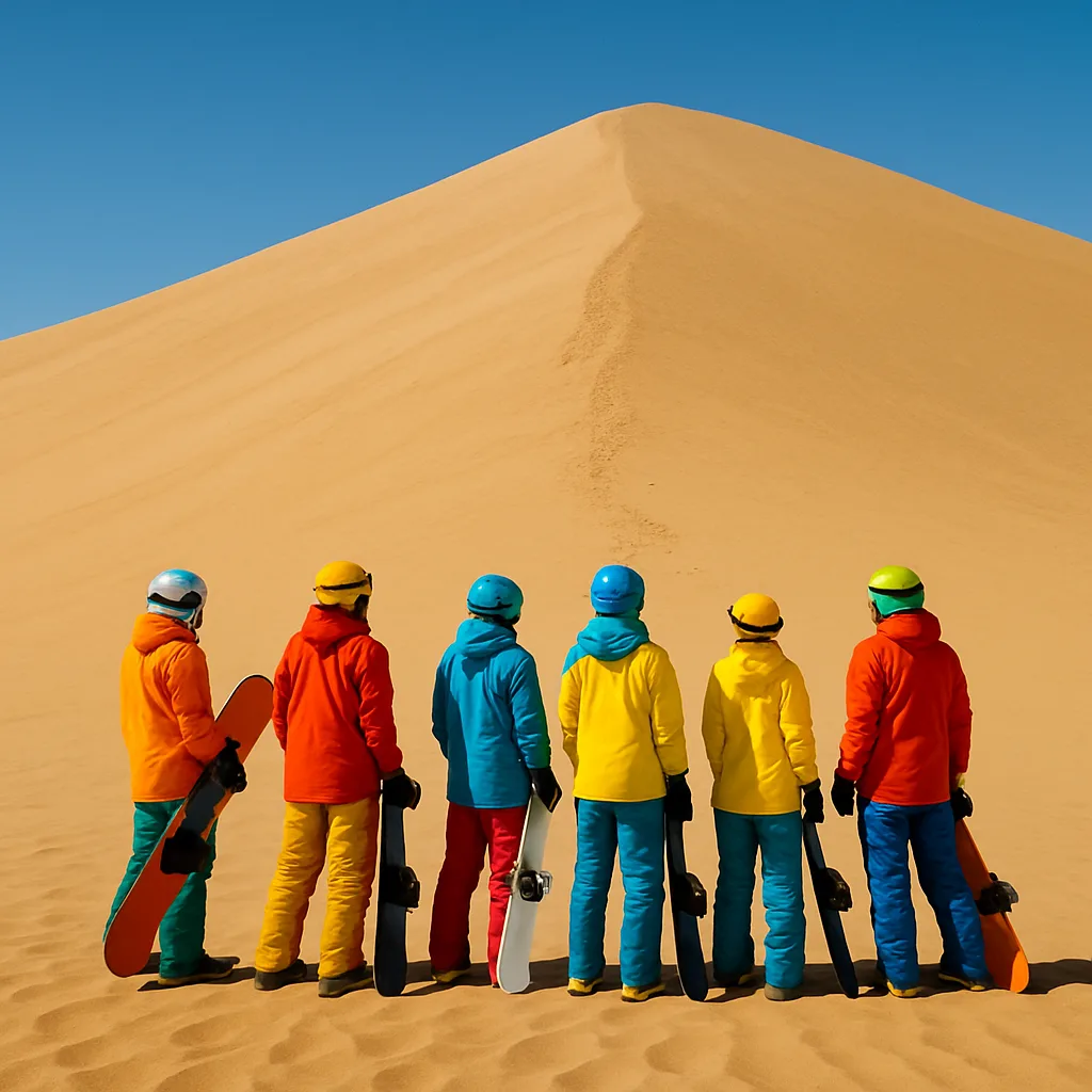 Crowd Stands Outfitted in Colorful Snowboarding Attire