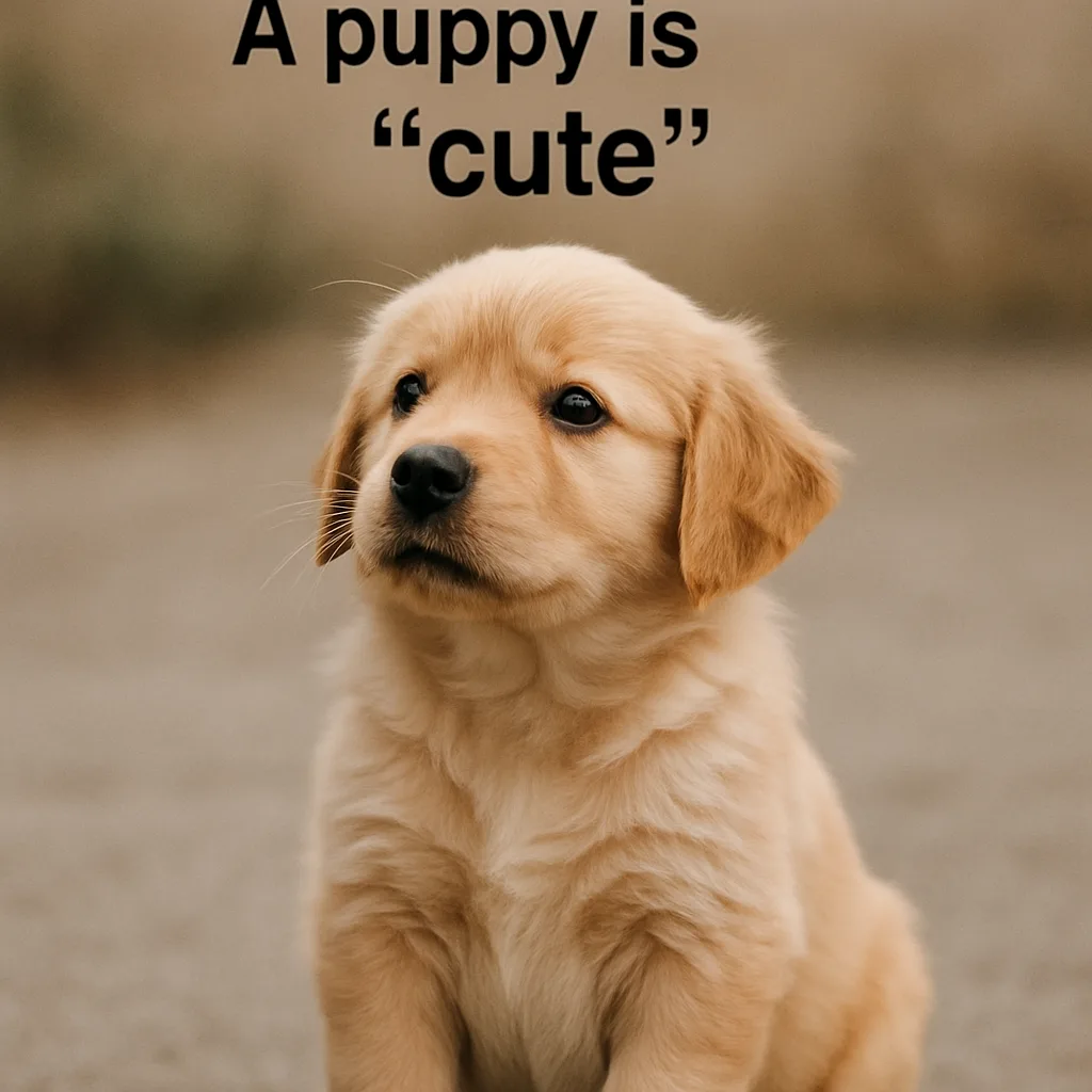 Write a Single-word Sentence About a Puppy