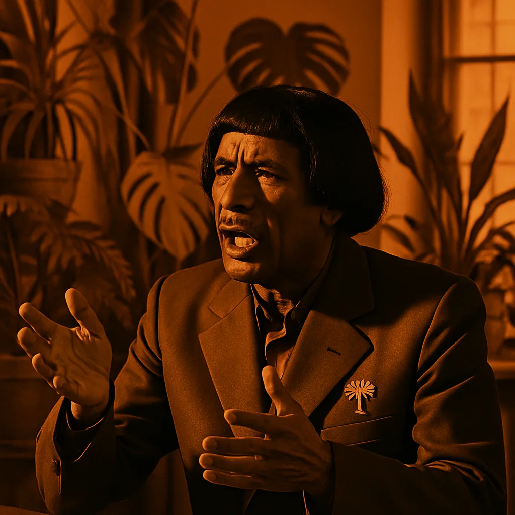 North African Political Leader with a Dark Chocolate Complexion