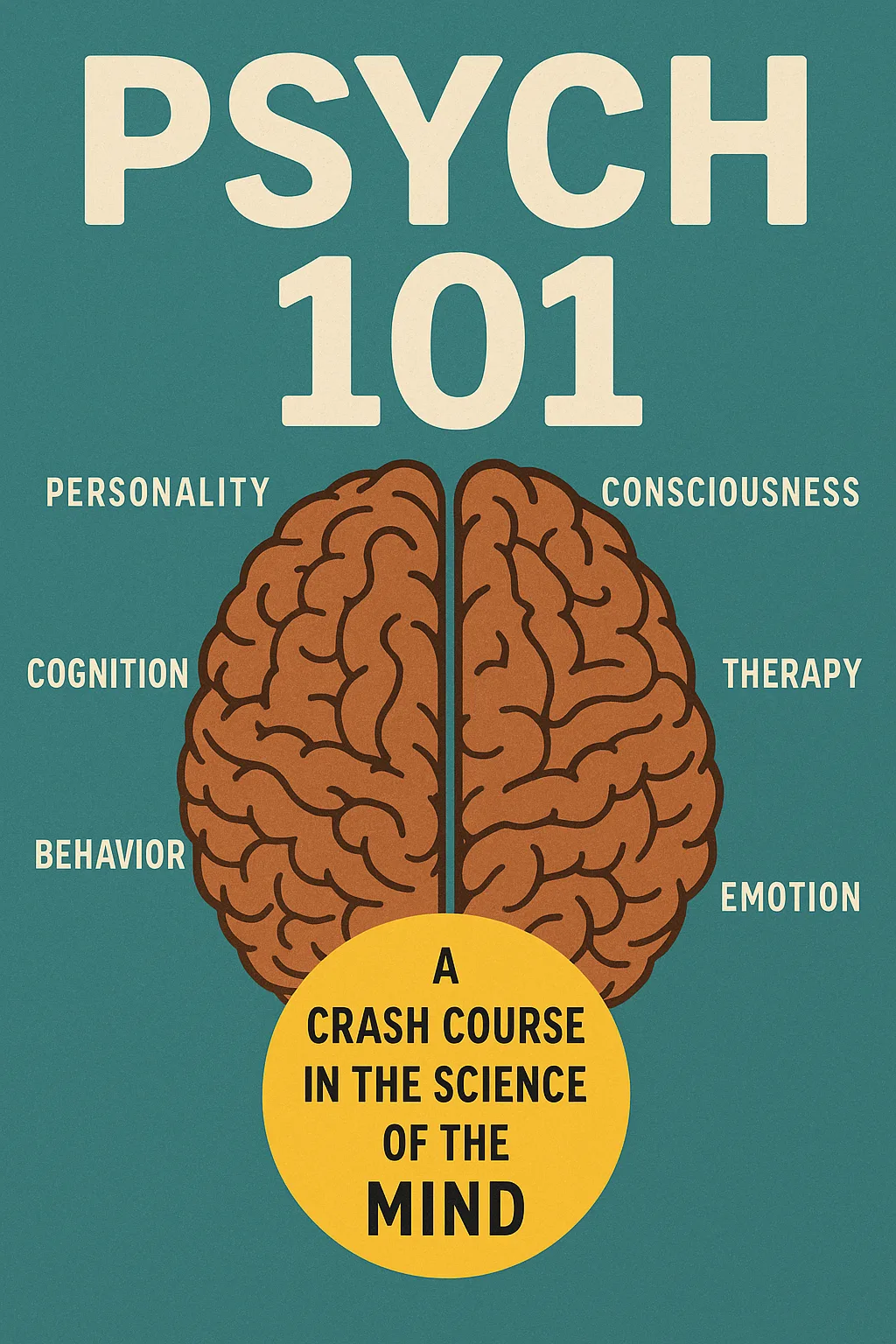 Book Cover Titled "Psych 101" Featuring Text on Psychology Concepts