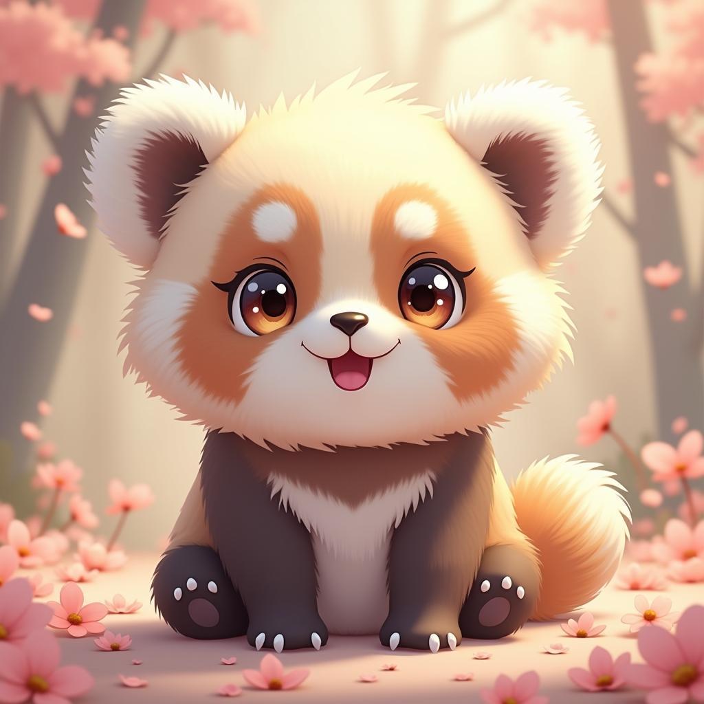Fluffy Ghibli Panda in Pastel Fantasy
