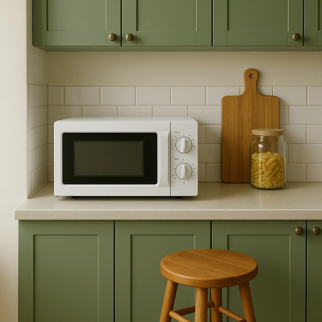 Kitchen Counter That Includes a Microwave
