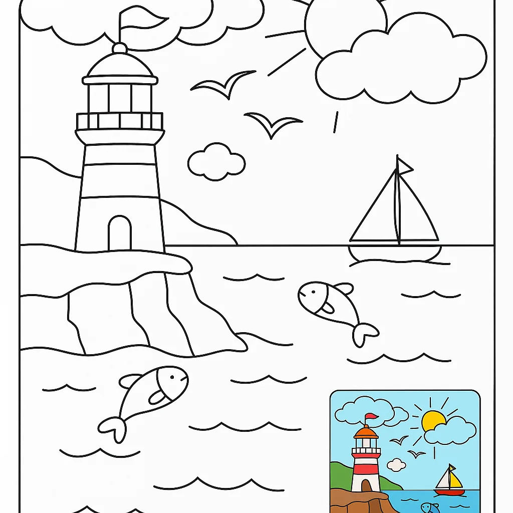 Black and White Line Art Illustration Designed for Easy