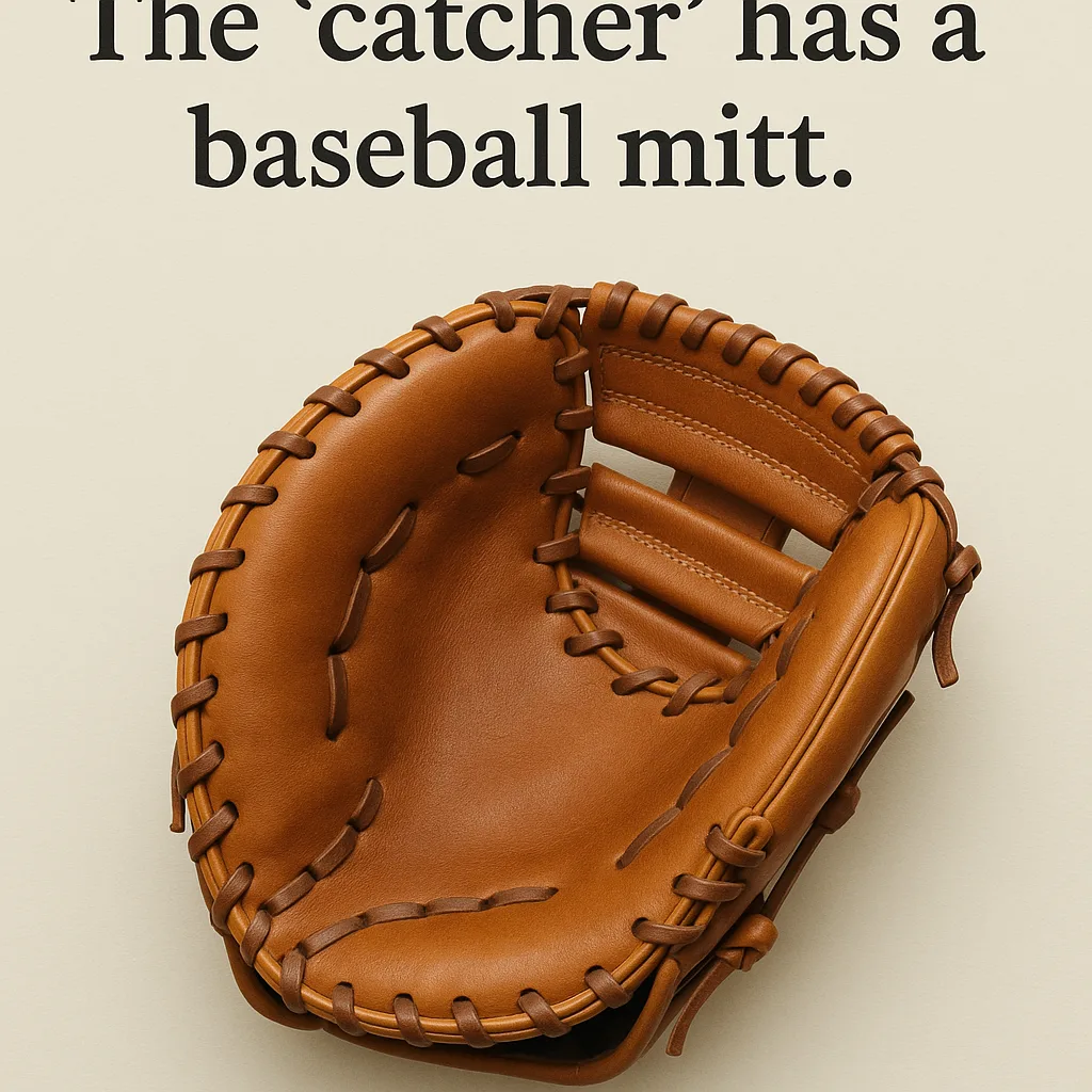Write a One-word Sentence About a Baseball Mitt