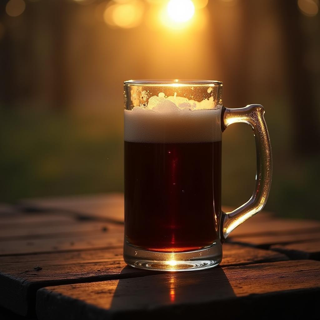 Half Full Stout Pitcher in Moody Cinema Light