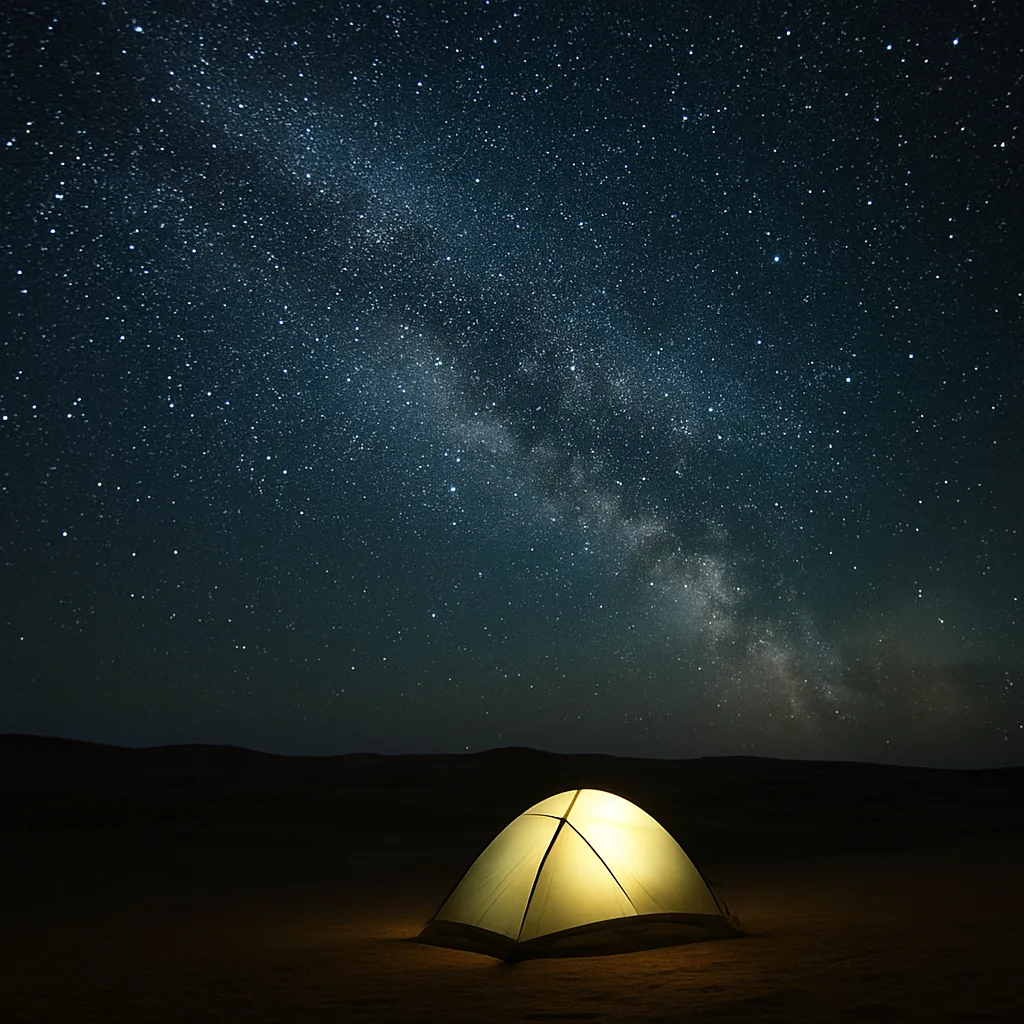 Innumerable Stars Blanket the Night Sky Above a Solitary