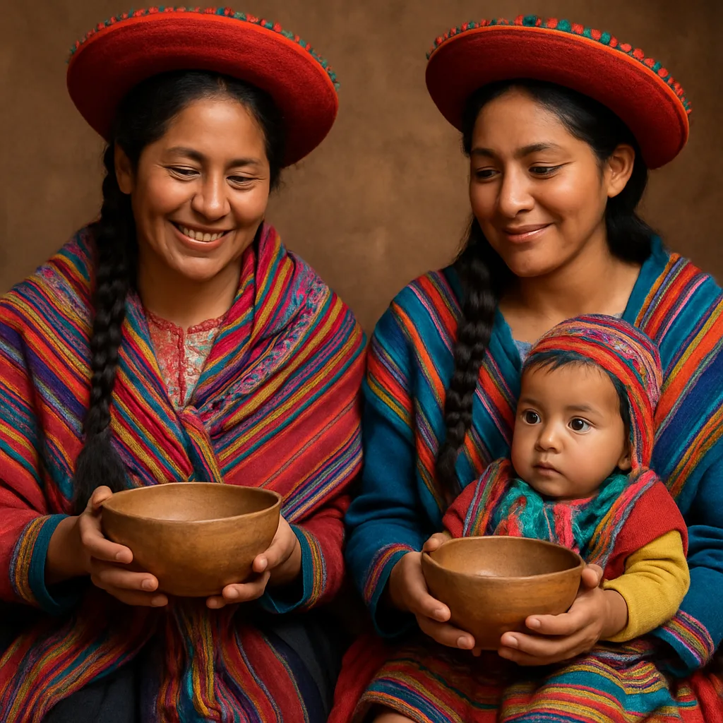 Two Women Dressed in Traditional Colorful