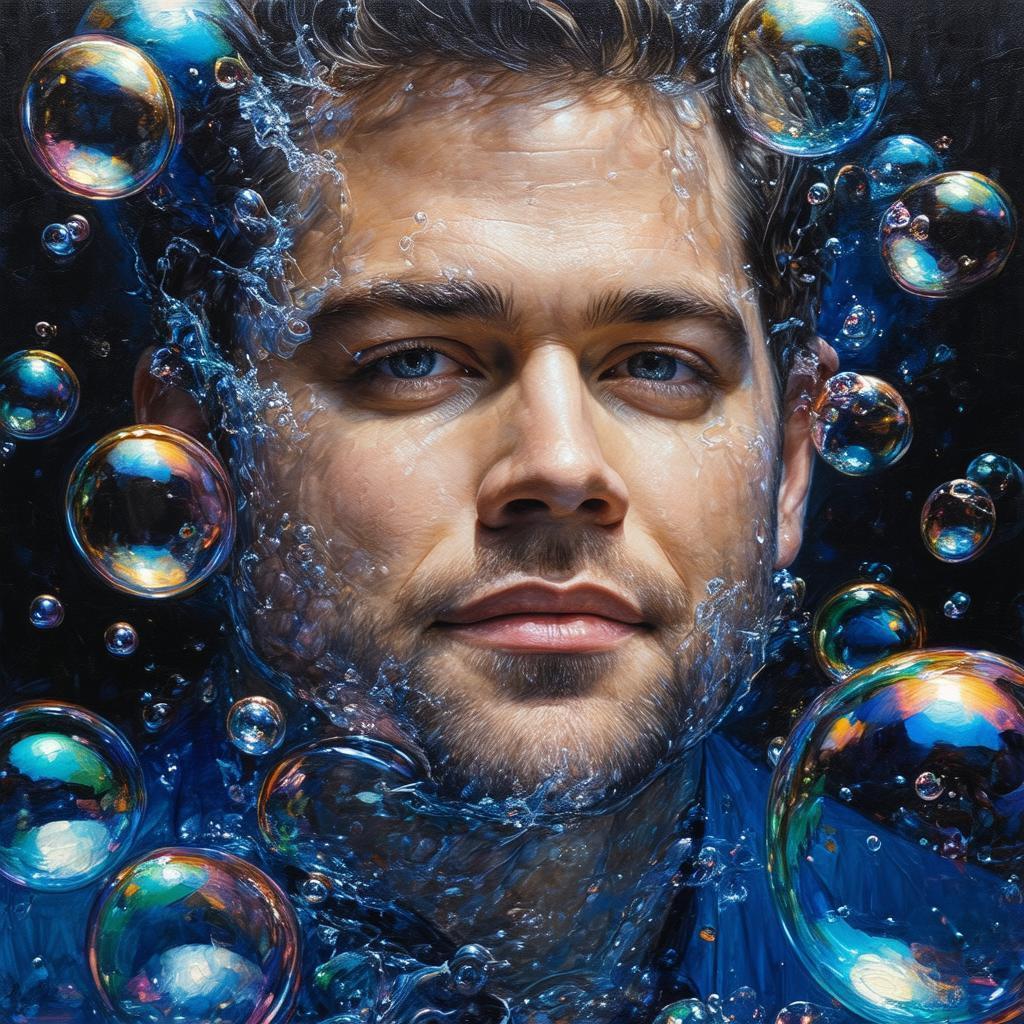 Michael Bublé Disguised as Bubbles in Tempera