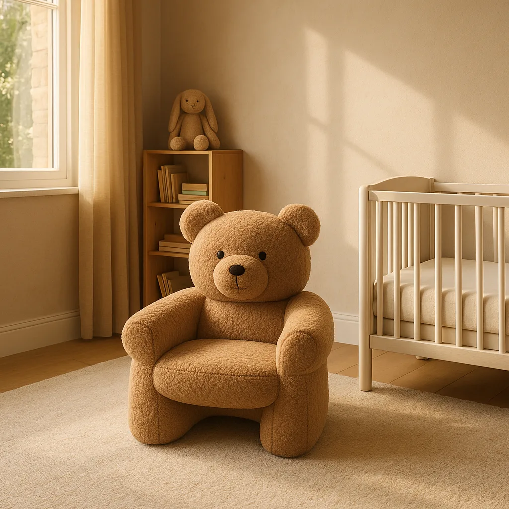 Teddy Bear-shaped Armchair Placed in a Cozy
