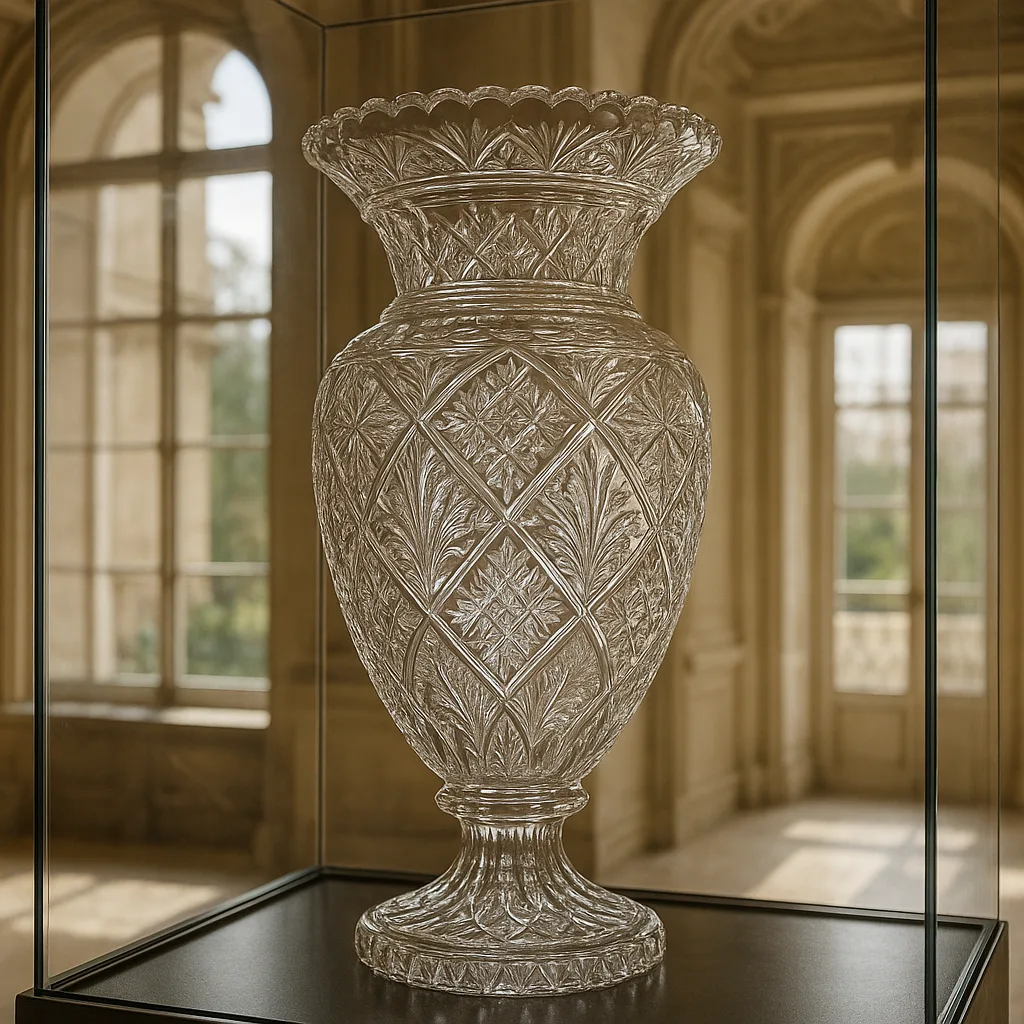 Large Ornate Crystal Vase