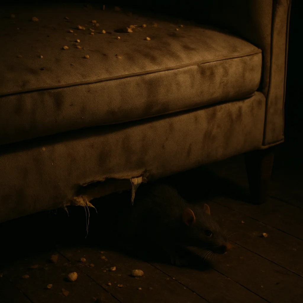 Poorly Lit Setting Featuring a Rat