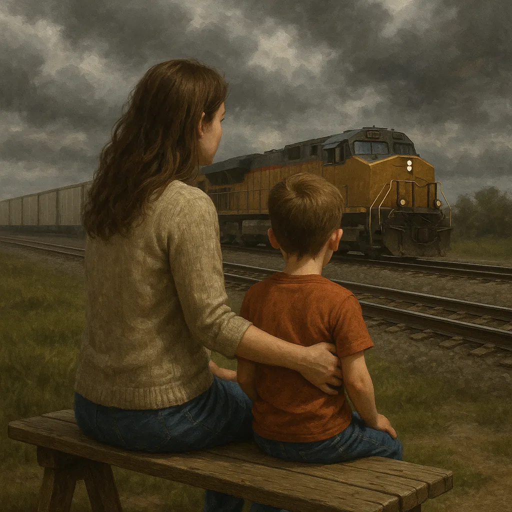 On a Bench Close to the Tracks