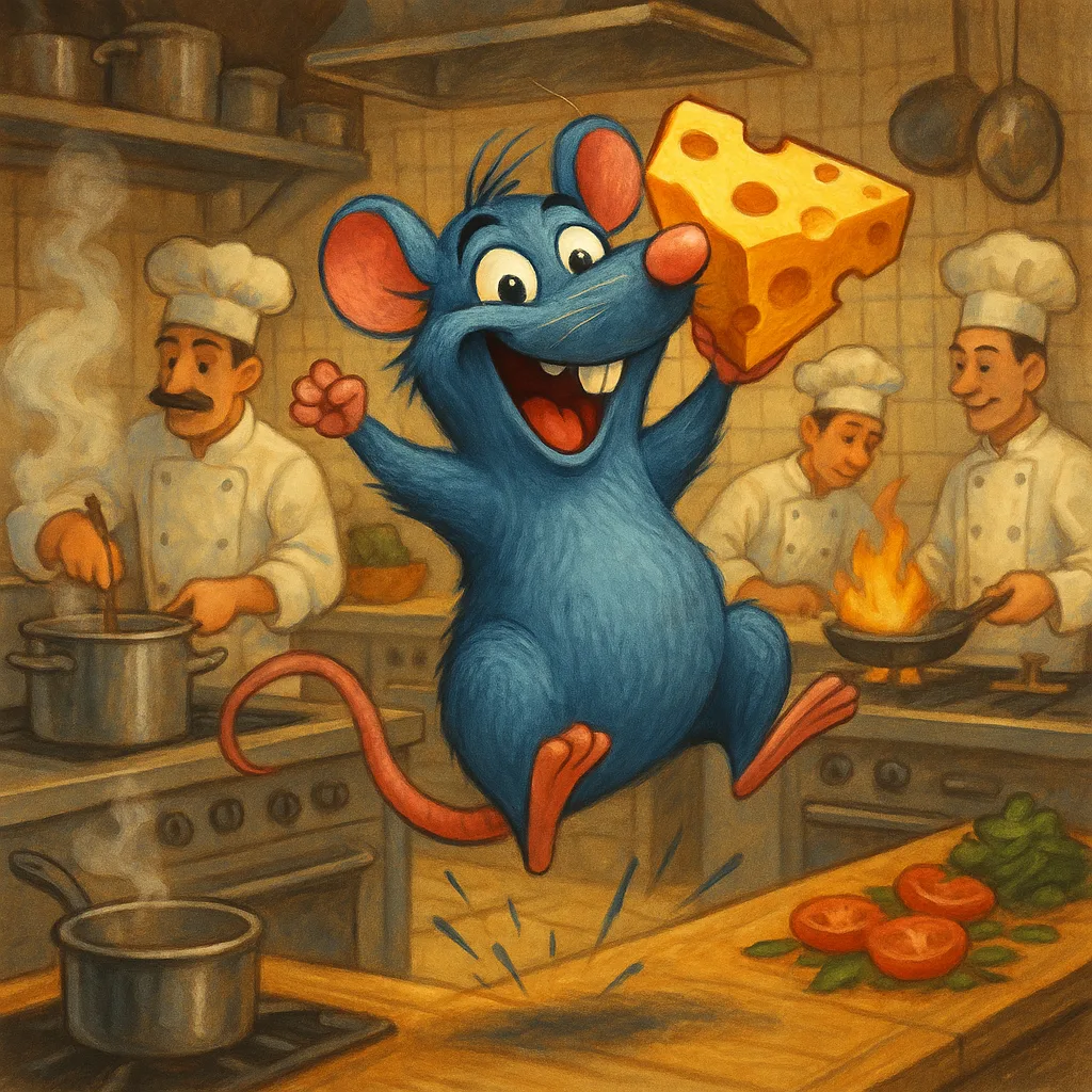 Blue Rat Excitedly Jumps