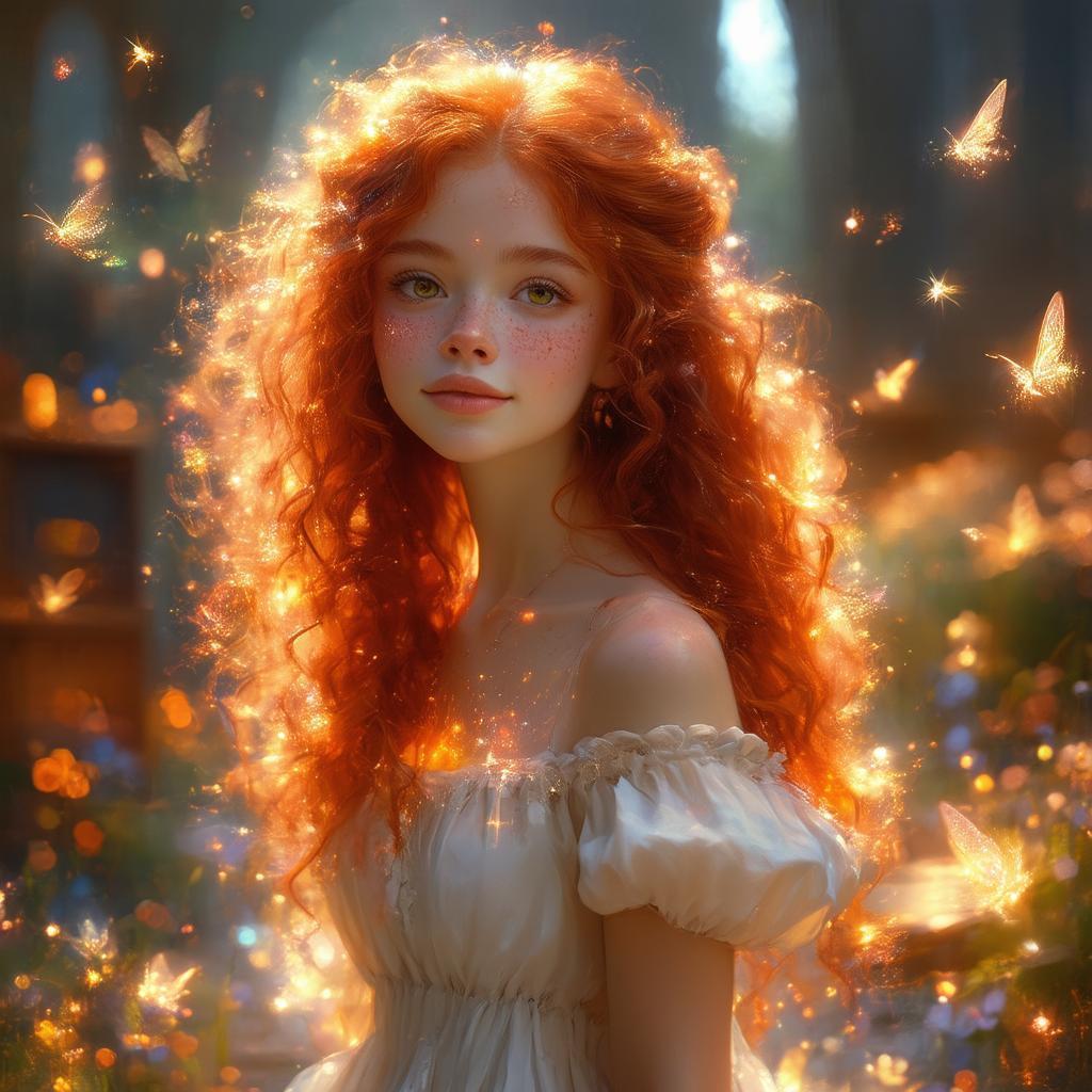Starry Freckled Redhead in a Magical Boarding School