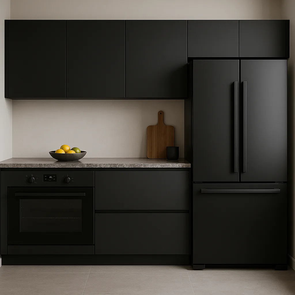 Modern Kitchen Design Highlighting Matte Black Appliances