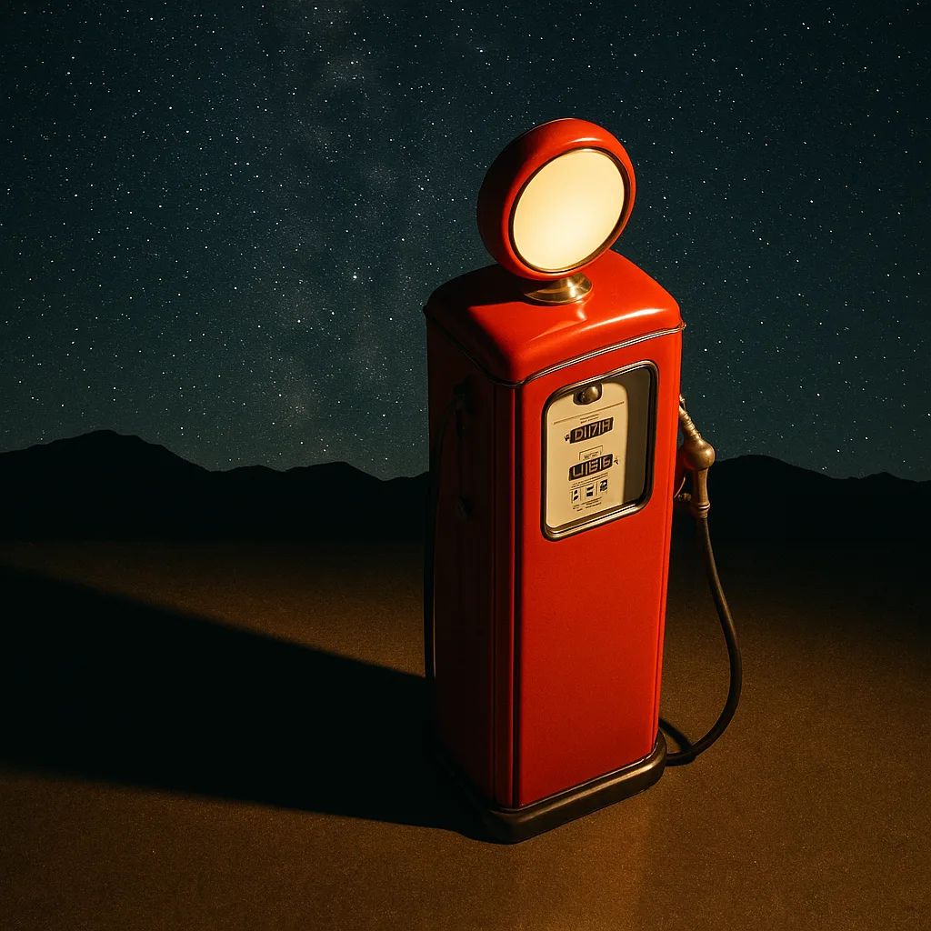 Single Vintage 1950s Design Gas Pump