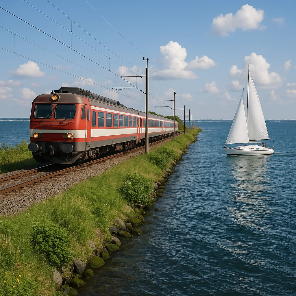 Image Depicting a Sailboat on the Water to the Right