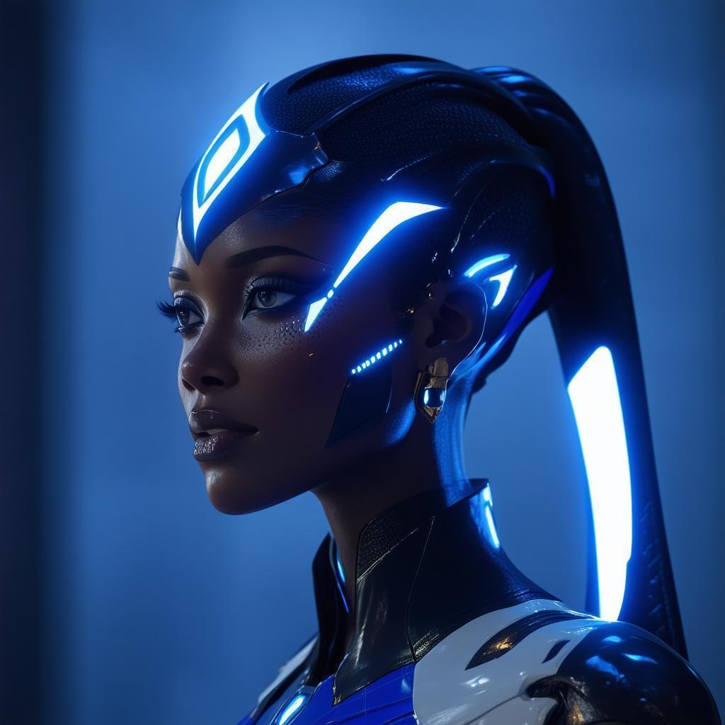 Cybernetic Symmetra Portrait in Dramatic 3D