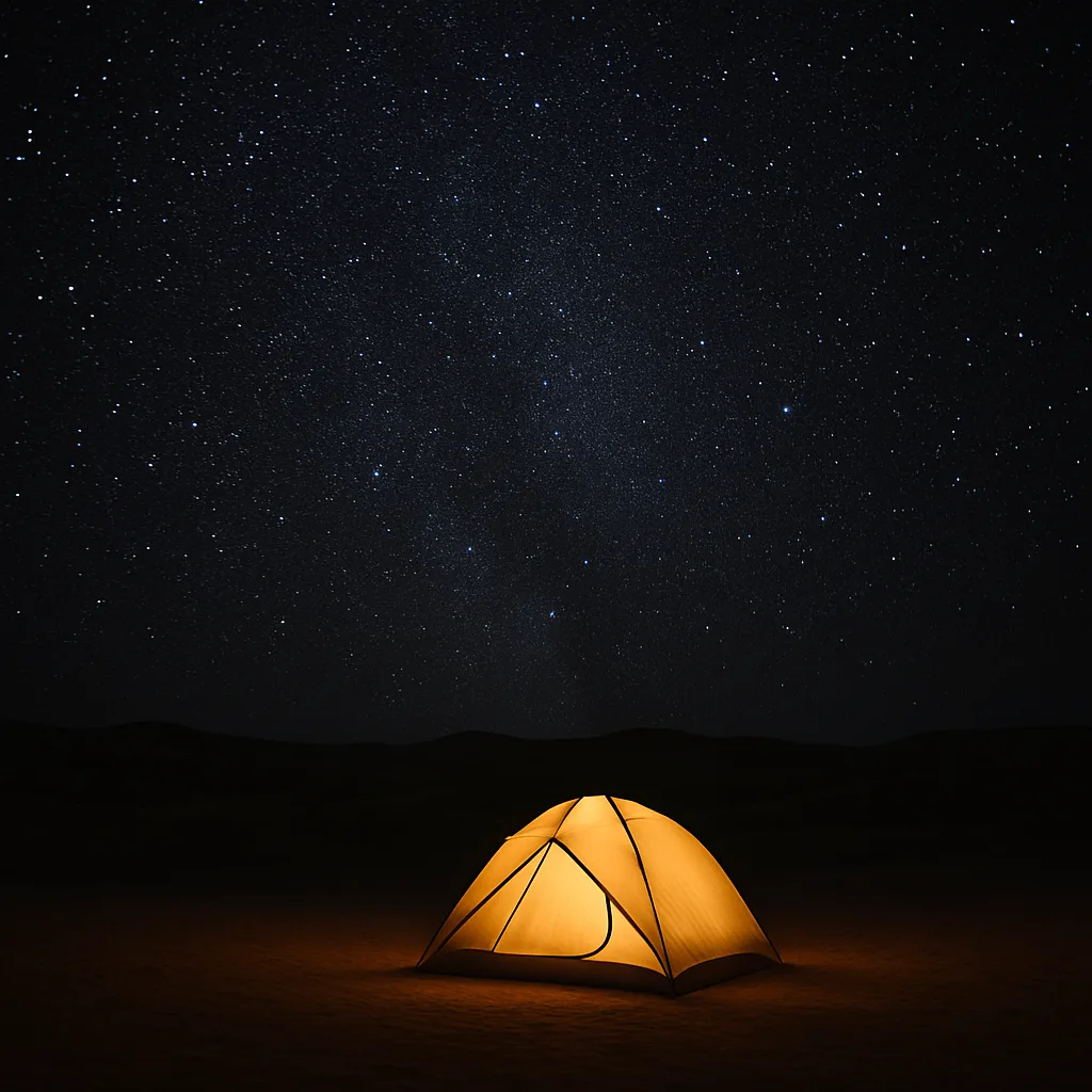 Countless Distant Stars Blanket a Pitch-black Sky Above a Solitary