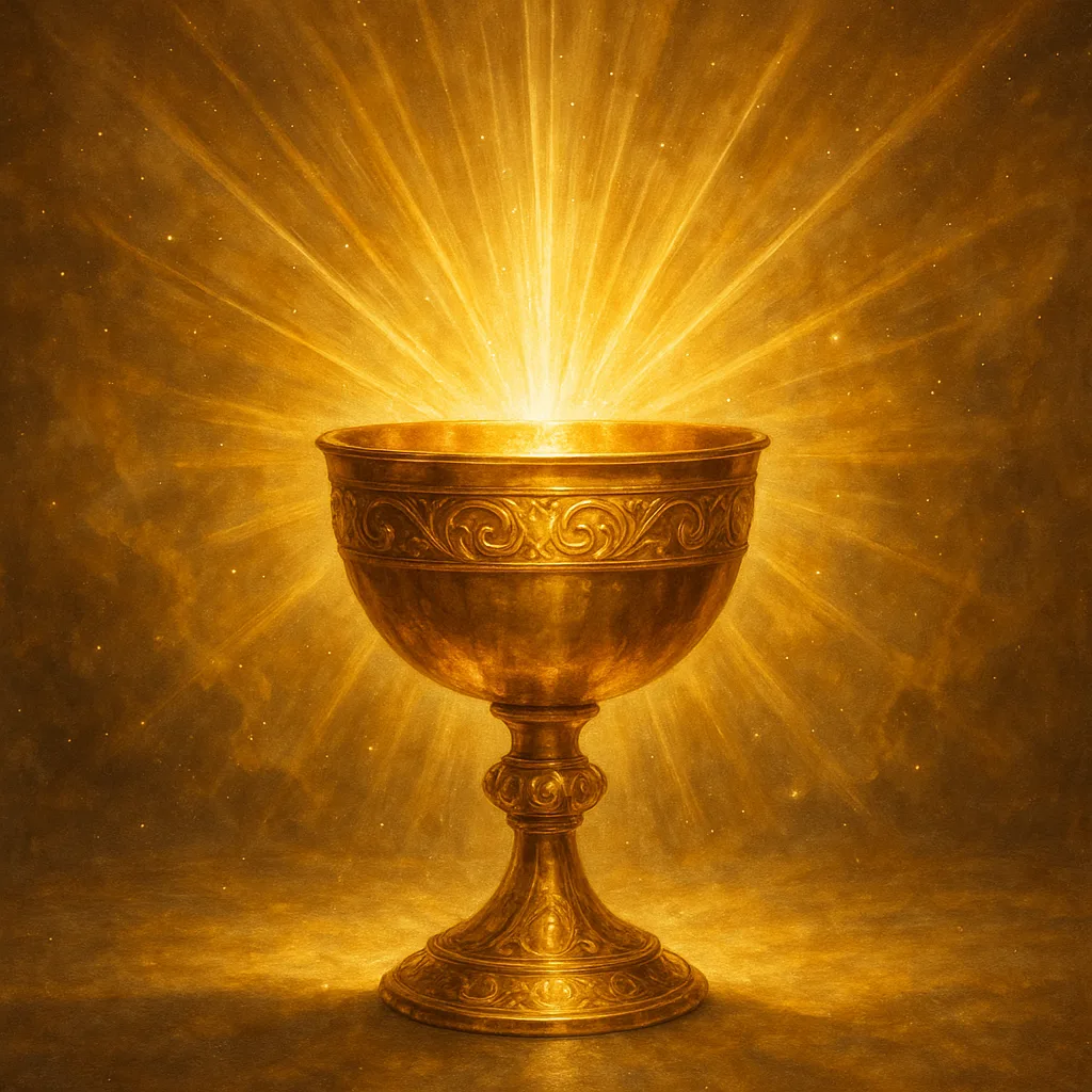 Awe-inspiring Image Showcasing a Luminous Golden Chalice That Inspires Admiration