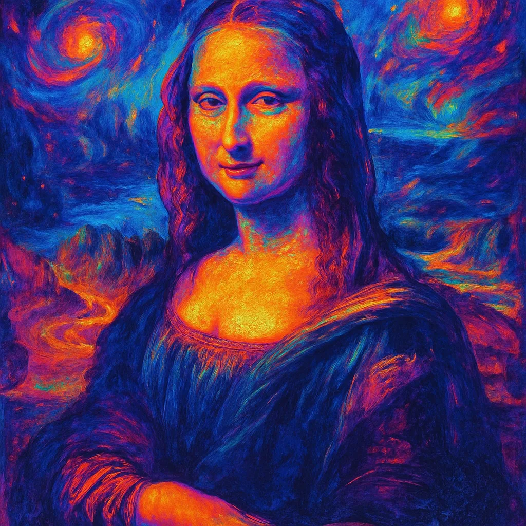 Surreal Interpretation of the Mona Lisa Rendered in Radiant