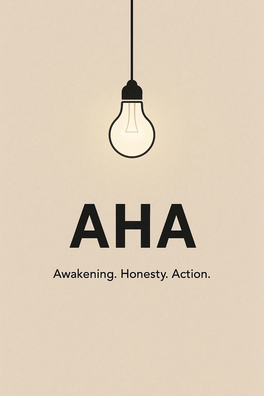 Minimalist Book Cover Featuring the Word "AHA"