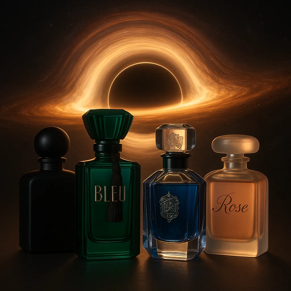 Four Distinct Perfumes—a Sleek Bottle with a Black Opaque Finish