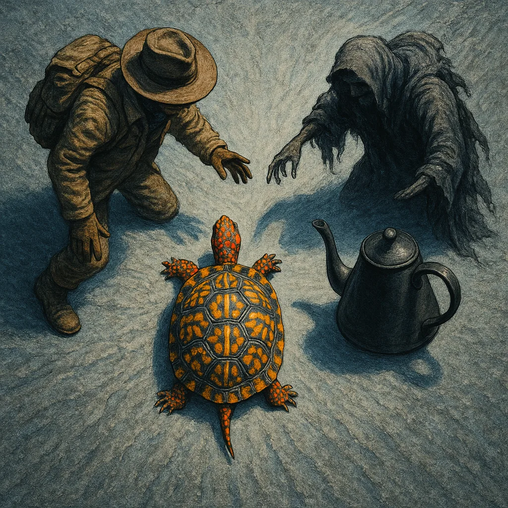 Surreal Explorer and a Ragged Figure