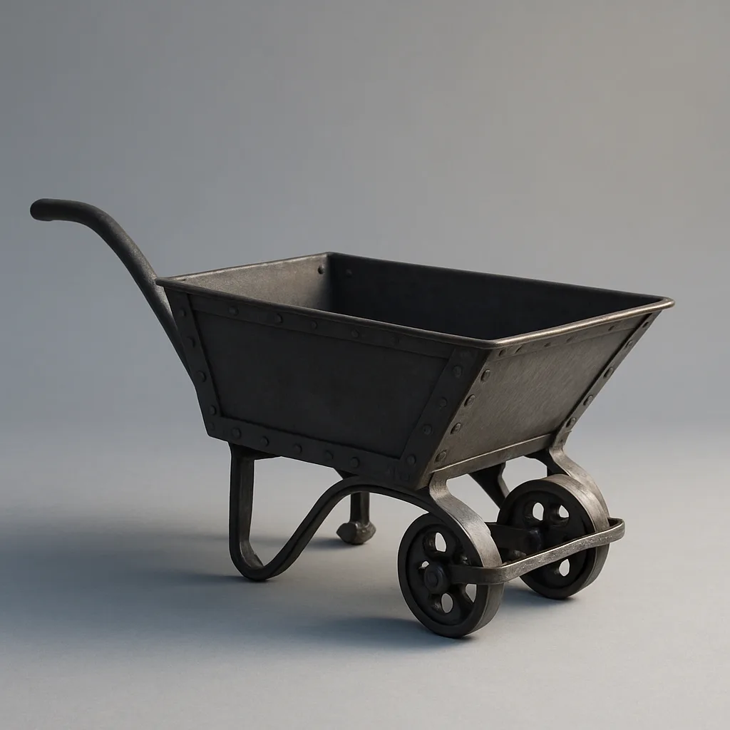 Restored Antique Riveted Barrow with Small Rollers