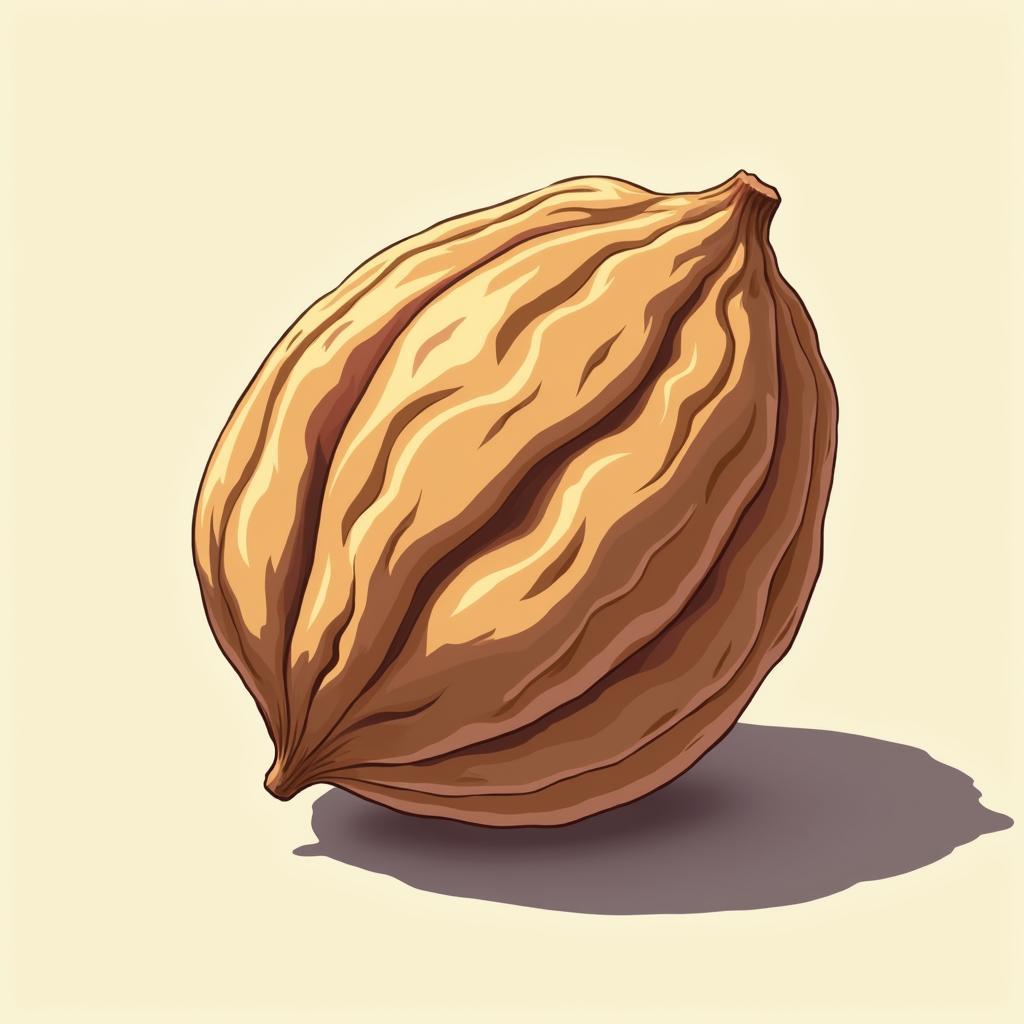 Playful Anime Walnut on a Gradient Backdrop