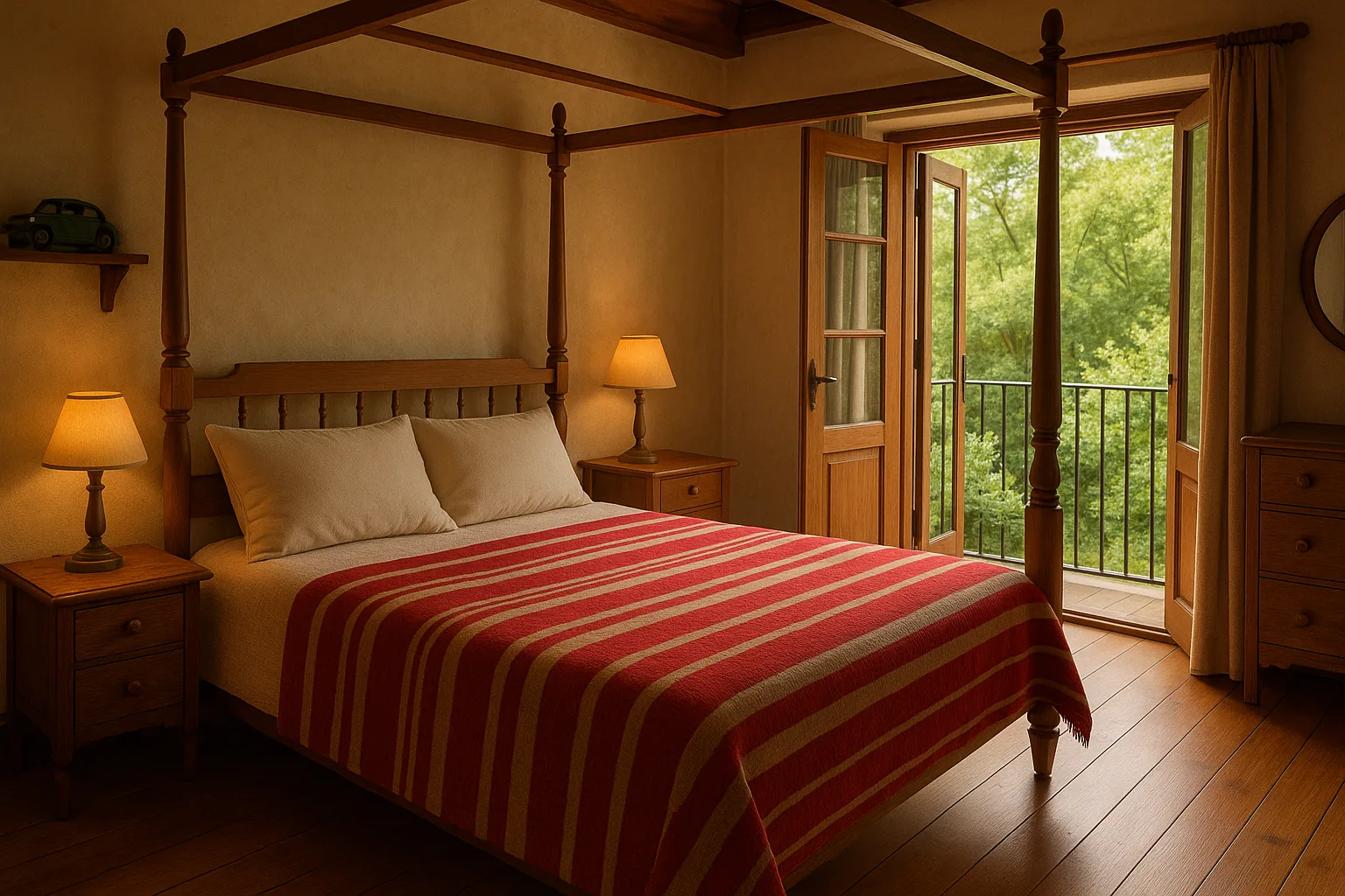 Cozy Bedroom with a Four-poster