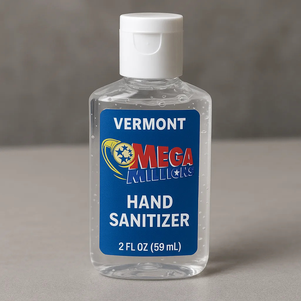 Bottle of Vermont Mega Millions-branded Hand Sanitizer