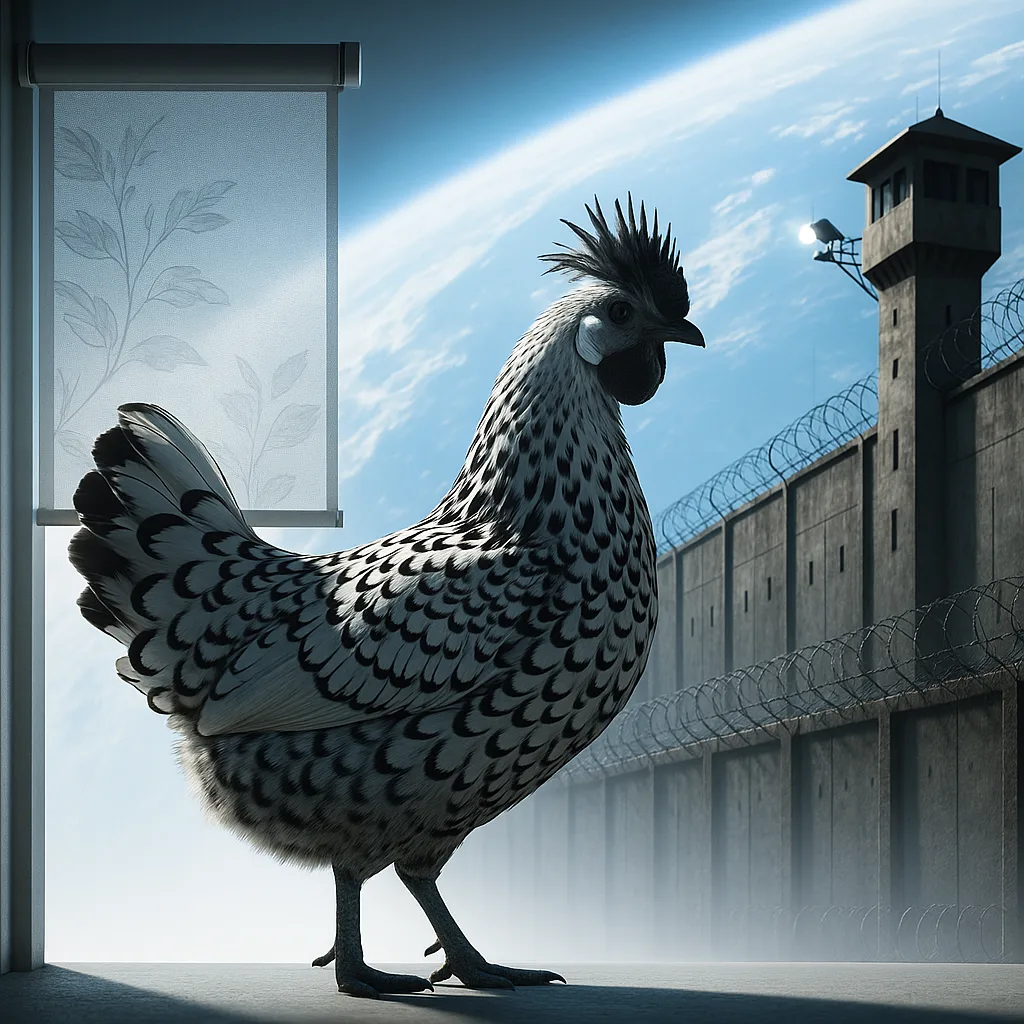Silver-spangled Appenzeller Chicken Boasting its Pointed Spitzhaube Crest