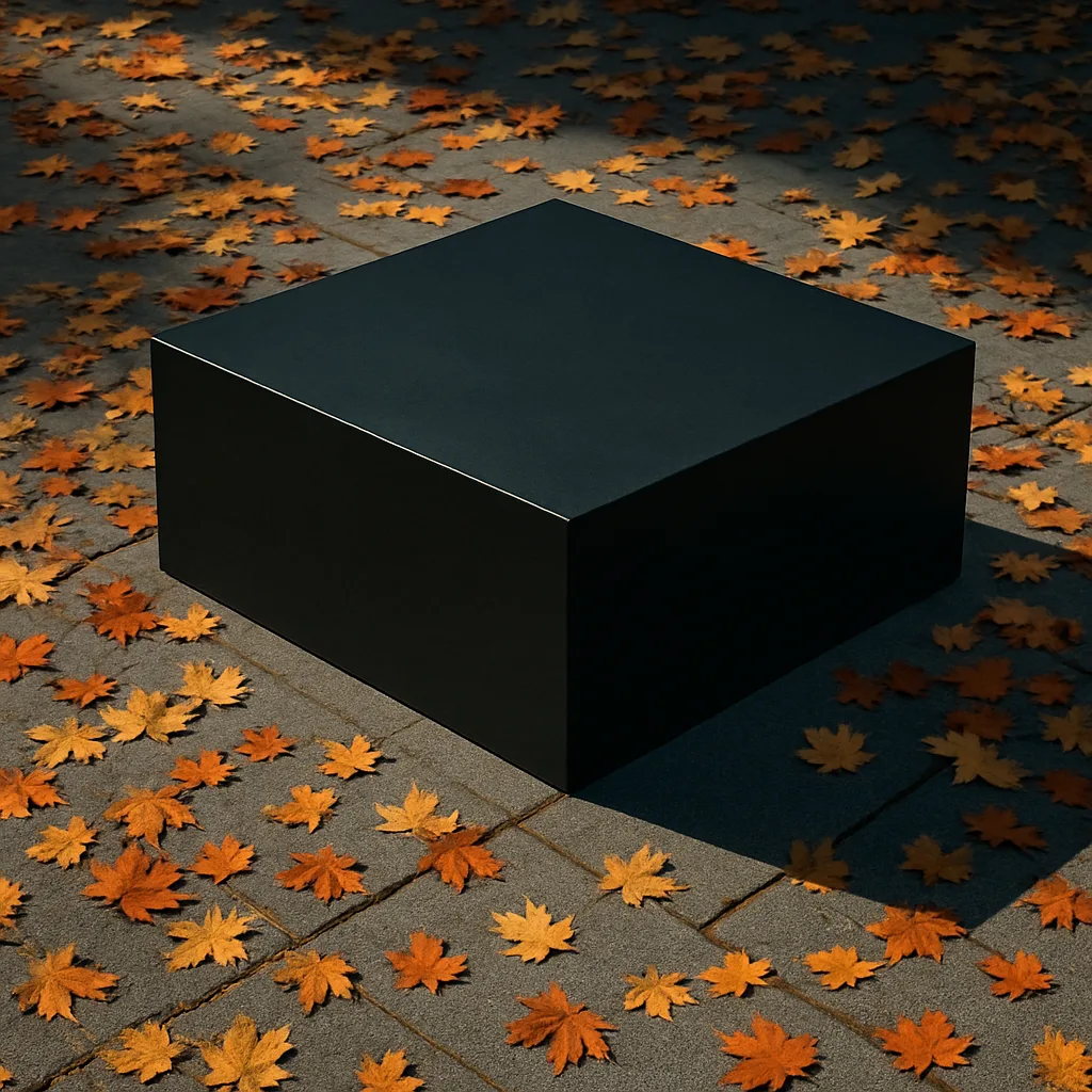 On Autumnal Sidewalks Covered in Colorful Fallen Leaves