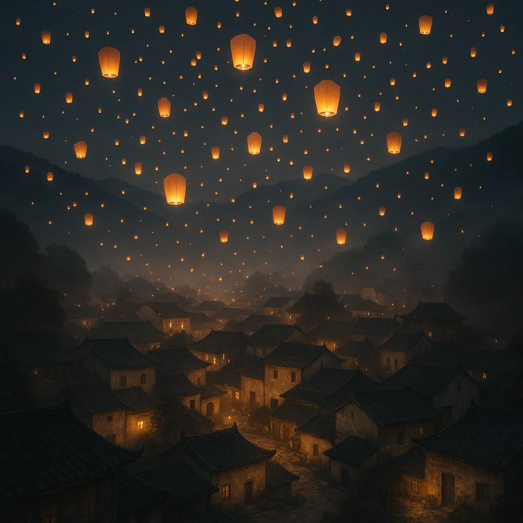 Hundreds of Paper Lanterns Drift Skyward