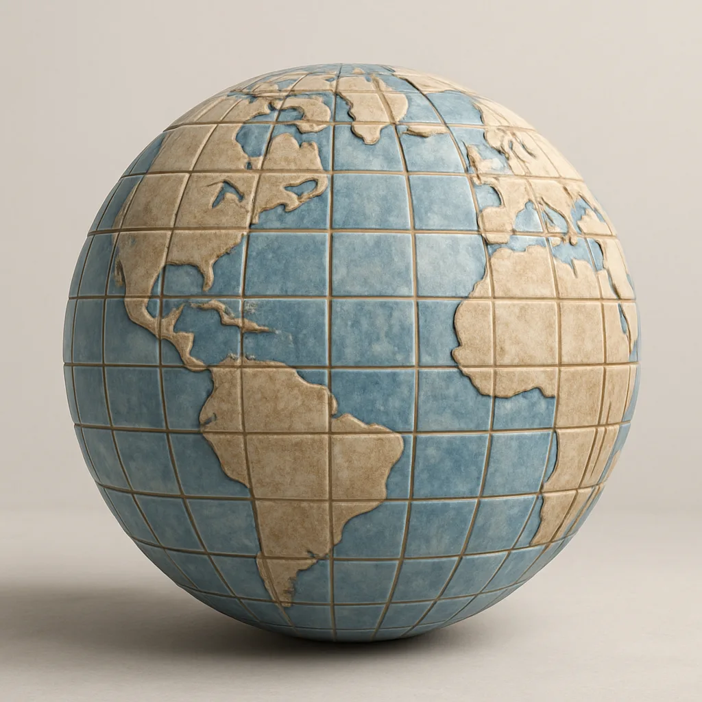 Globe Made Using Ceramic Tiles Found in Kitchens
